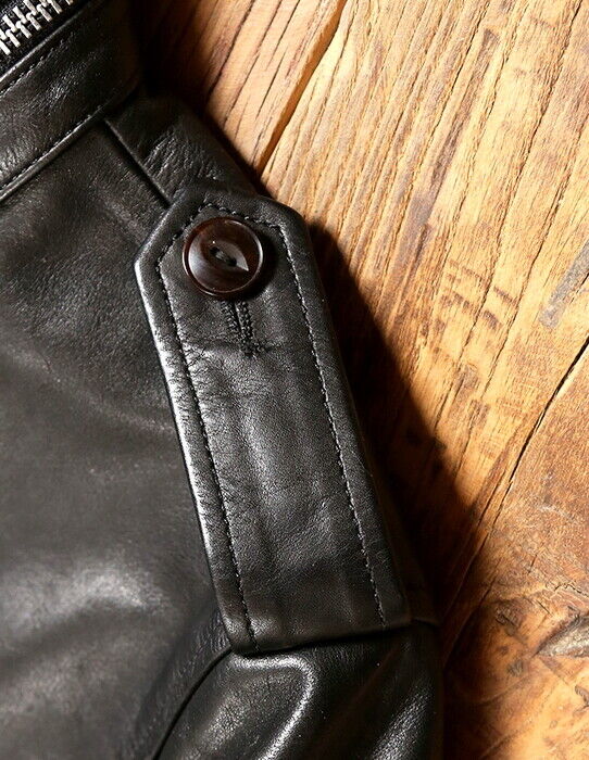 Men's Cowhide Retro M65 Military 80s Jacket Tanned Cow Leather Army Coat