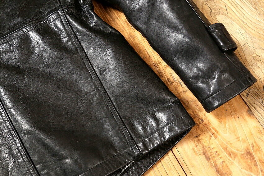 Men's Cowhide Retro M65 Military 80s Jacket Tanned Cow Leather Army Coat