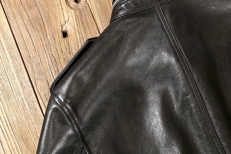 Men's Cowhide Retro M65 Military 80s Jacket Tanned Cow Leather Army Coat